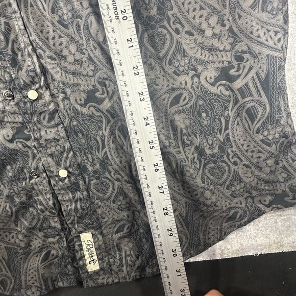 Rafter C Cowboy Collection Pattern Western Button Down Shirt - Picture 6 of 8